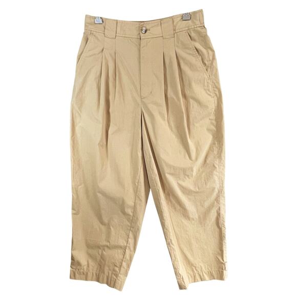 Madewell Pull On Balloon Pants Womens 4 Tan Pleated Adjustable Tabs Modern - Picture 2 of 16